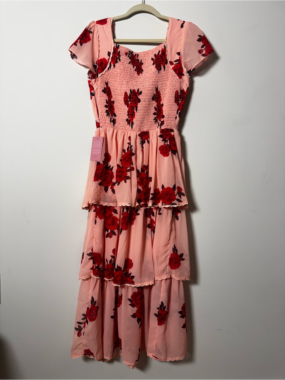 IVY CITY CO Feminine Roses are Red Tiered Coquette Romantic Maxi Dress NWT - Picture 8 of 9